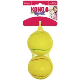 KONG Squeezz Tennis Ball Assorted Colors - Medium 2 count