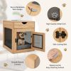 Furniture Style Dog Kennel with Drawer and Removable Dog Bed