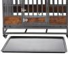 32in Heavy Duty Dog Crate, Furniture Style Dog Crate with Removable Trays and Wheels for High Anxiety Dogs