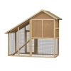 55" L 2-Tier Wooden Rabbit Hutch Bunny Cage Small Animal House with Ramp, Waterproof Roof, Removable Tray and Outdoor Run