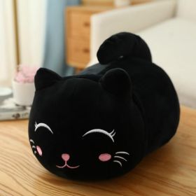 Cute Fat Cat Plush Doll Soft Cute Cat Rag Doll Doll (Option: Black squinting-50cm)