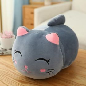 Cute Fat Cat Plush Doll Soft Cute Cat Rag Doll Doll (Option: Grey squinting-50cm)