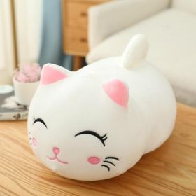 Cute Fat Cat Plush Doll Soft Cute Cat Rag Doll Doll (Option: White squinting-50cm)