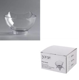 Non Slip Double Cat Bowl With Raised Stand Pet Food Cat Feeder Protect Cervical Vertebra Dog Bowl Transparent Pet Products (Option: Single transparent and box)