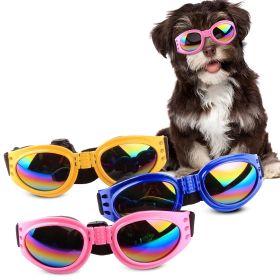 Pet Sunglasses For Dog & Cat; Foldable Dog Glasses For Outdoor; Cat Sunglasses; Pet Accessories (Color: Yellow)