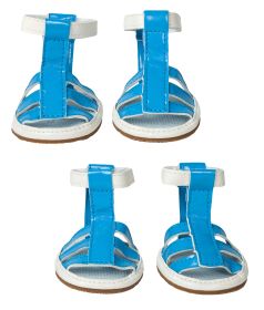 Buckle-Supportive Pvc Waterproof Pet Sandals Shoes - Set Of 4 (size: X-Small)