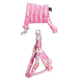 Touchdog 'Faded-Barker' Adjustable Dog Harness and Leash (Color: pink)