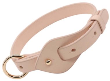 Pet Life 'Ever-Craft' Boutique Series Adjustable Designer Leather Dog Collar (Color: pink, size: small)