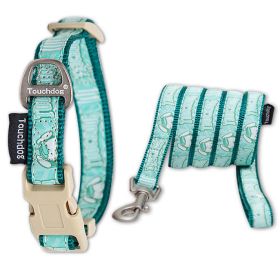 Touchdog 'Funny Bun' Tough Stitched Embroidered Collar and Leash (Color: Green)