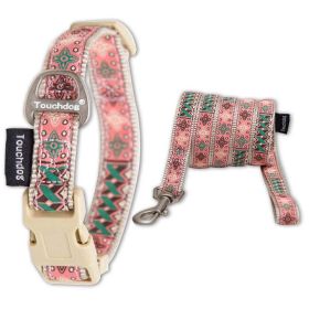 Touchdog 'Carpentry Patterned' Tough Stitched Embroidered Collar and Leash (Color: Brown)