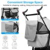 4 Wheels Pet Stroller Foldable Carrier Strolling Cart Travel Jogger Pet Stroller with Removable Liner Storage Basket for Dog Cat