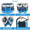 Portable Foldable Pet Playpen Exercise Pen Kennel Removable Zipper Top and Bottom Water Resistant Indoor Outdoor Use For Dogs Cats Other Pets